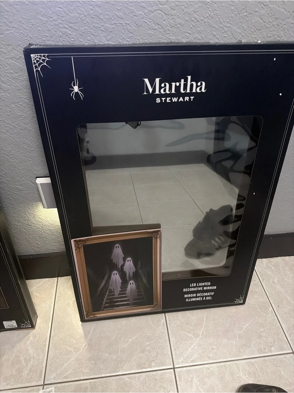 VIRAL HARD TO FIND Martha Stewart Black and Gold LED Decorative Wall Mirror